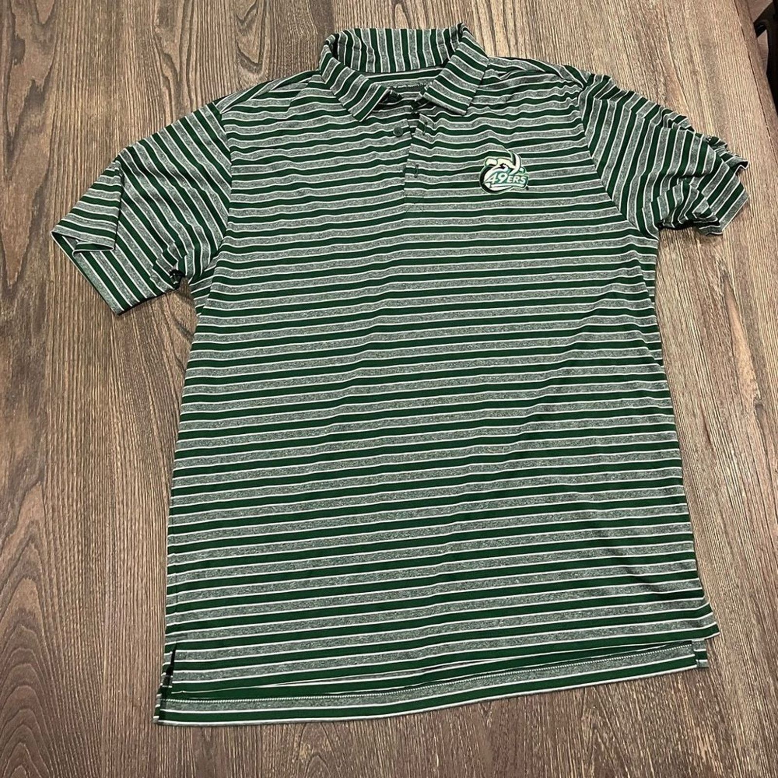 Columbia Columbia Golf Polo Shirt Striped 49ERS Short Sleeve Green L Size US L / EU 52-54 / 3 - 1 Thumbnail