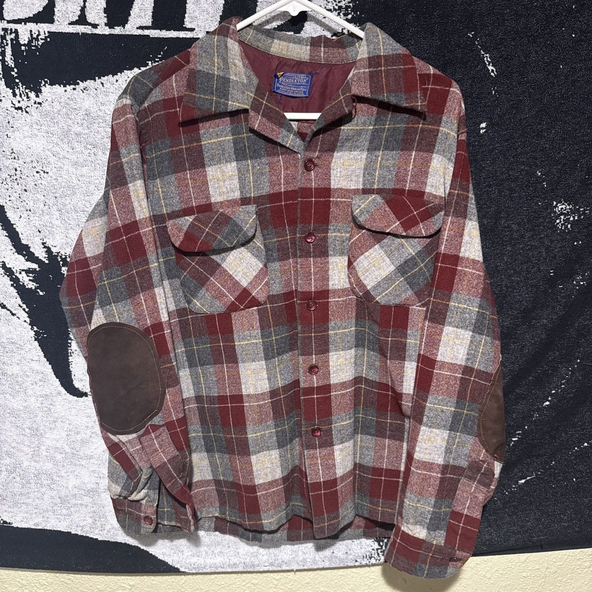 Pendleton VTG Pendleton Sz L 60s 70s Red Brown Board Loop Shirt Size US L / EU 52-54 / 3 - 1 Thumbnail