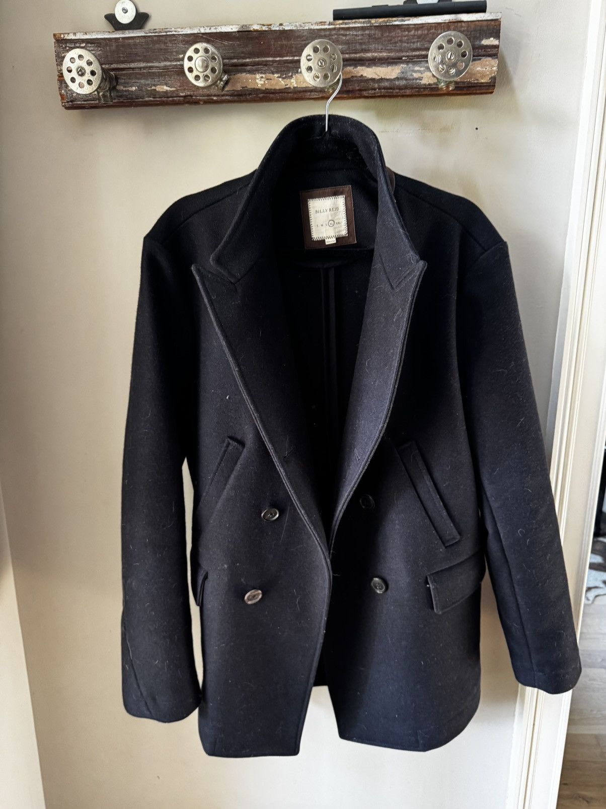 Billy Reid Billy Reid Navy Wool Designer Peacoat Men’s XL Size US XL / EU 56 / 4 - 2 Thumbnail