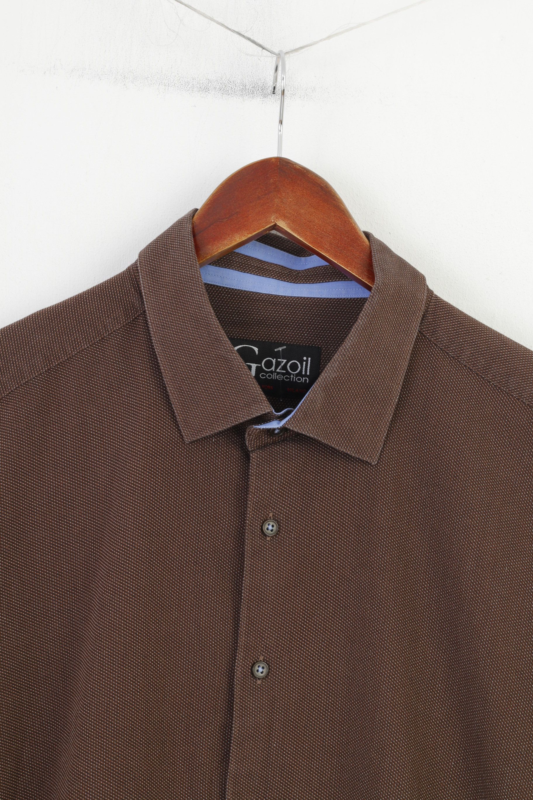 Vintage Gazoil Collection Men L Casual Shirt Brown Checkered 11014 Size US L / EU 52-54 / 3 - 2 Thumbnail