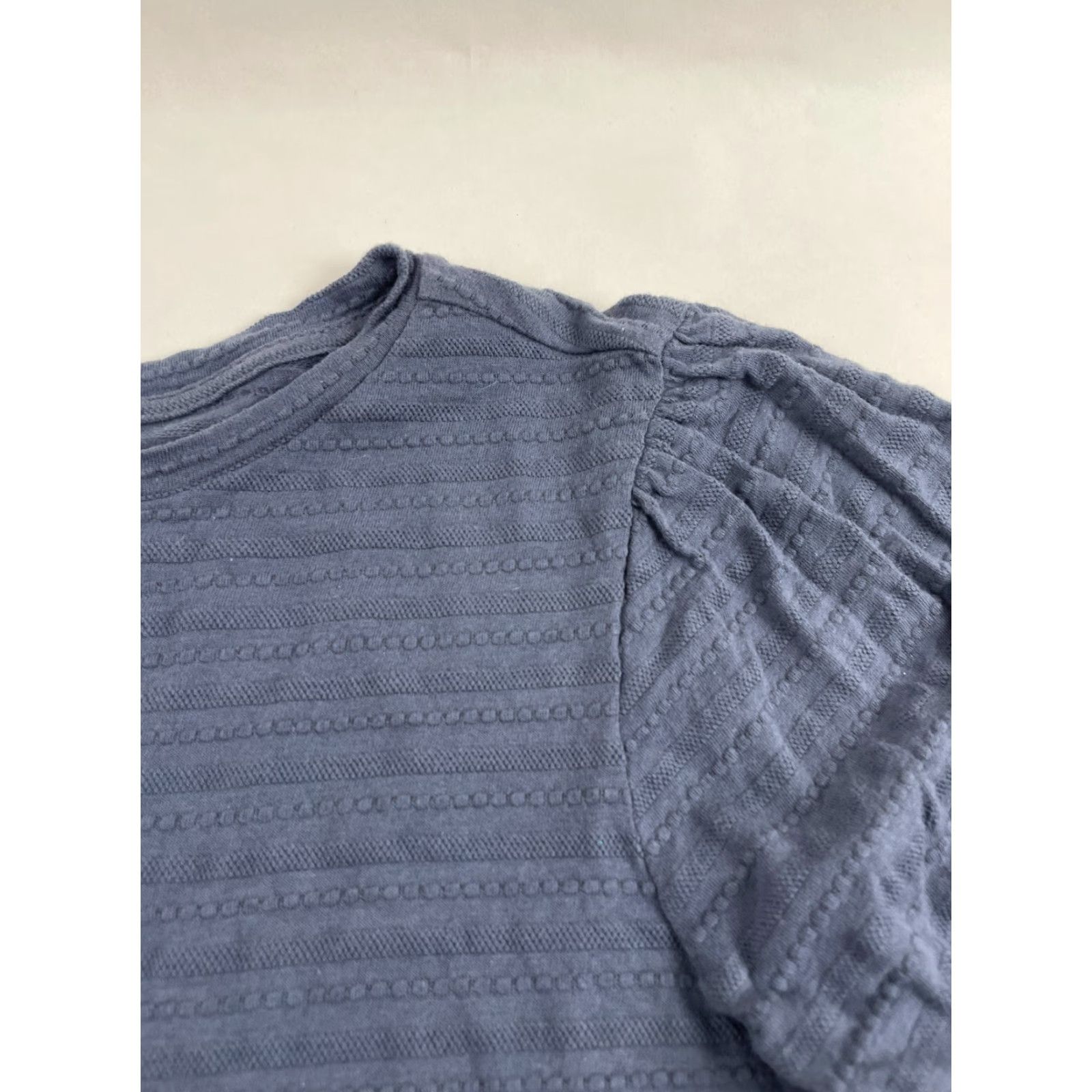 Vintage a.n.a A New Approach Shirt Women Medium Blue Puff Long Sleeve Round Neck Casual T-Shirt Womens Size M / US 6-8 / IT 42-44 - 3 Thumbnail