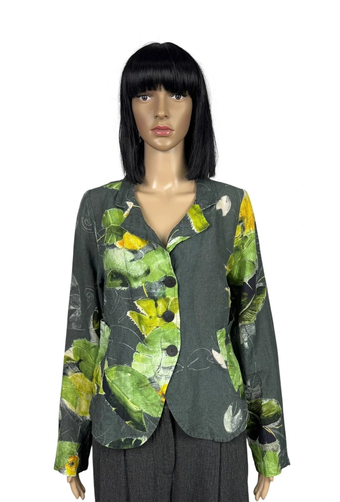 Grizas Linen Blazer Jacket Floral Printed size M