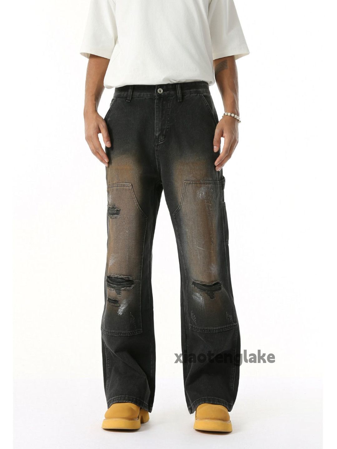 Jean × Vintage Utility washed faded loose baggy cargo ripped jeans Size US 32 / EU 48 - 1 Thumbnail