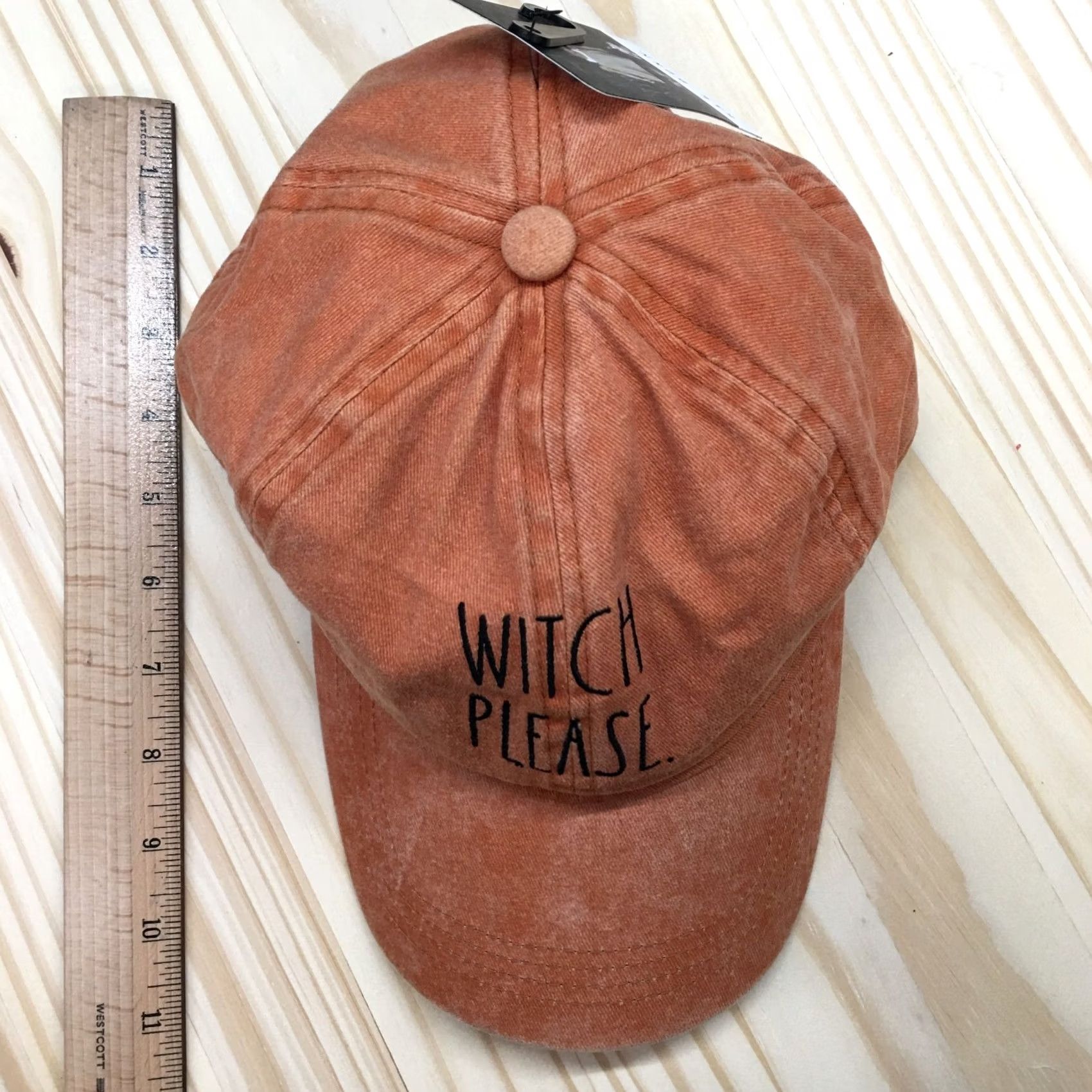 Vintage Rae Dunn Baseball Cap Womens Orange One Size Embroidered Logo NEW Witch Please Cap Size ONE SIZE - 3 Thumbnail