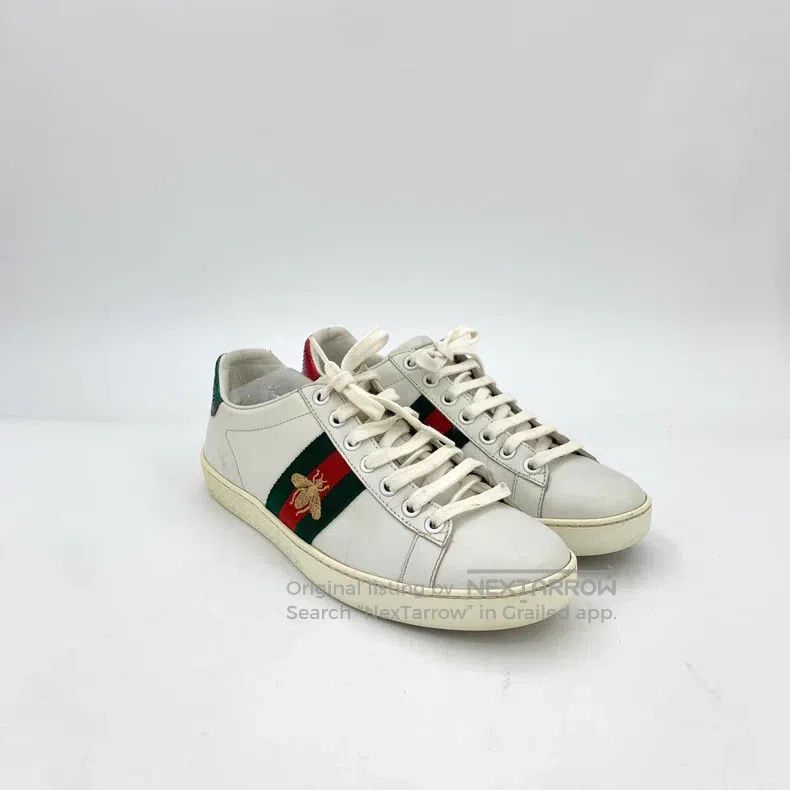 Gucci Gucci White, red and green webbing bee embroidery lacing c Size US 5 / IT 35 - 2 Thumbnail