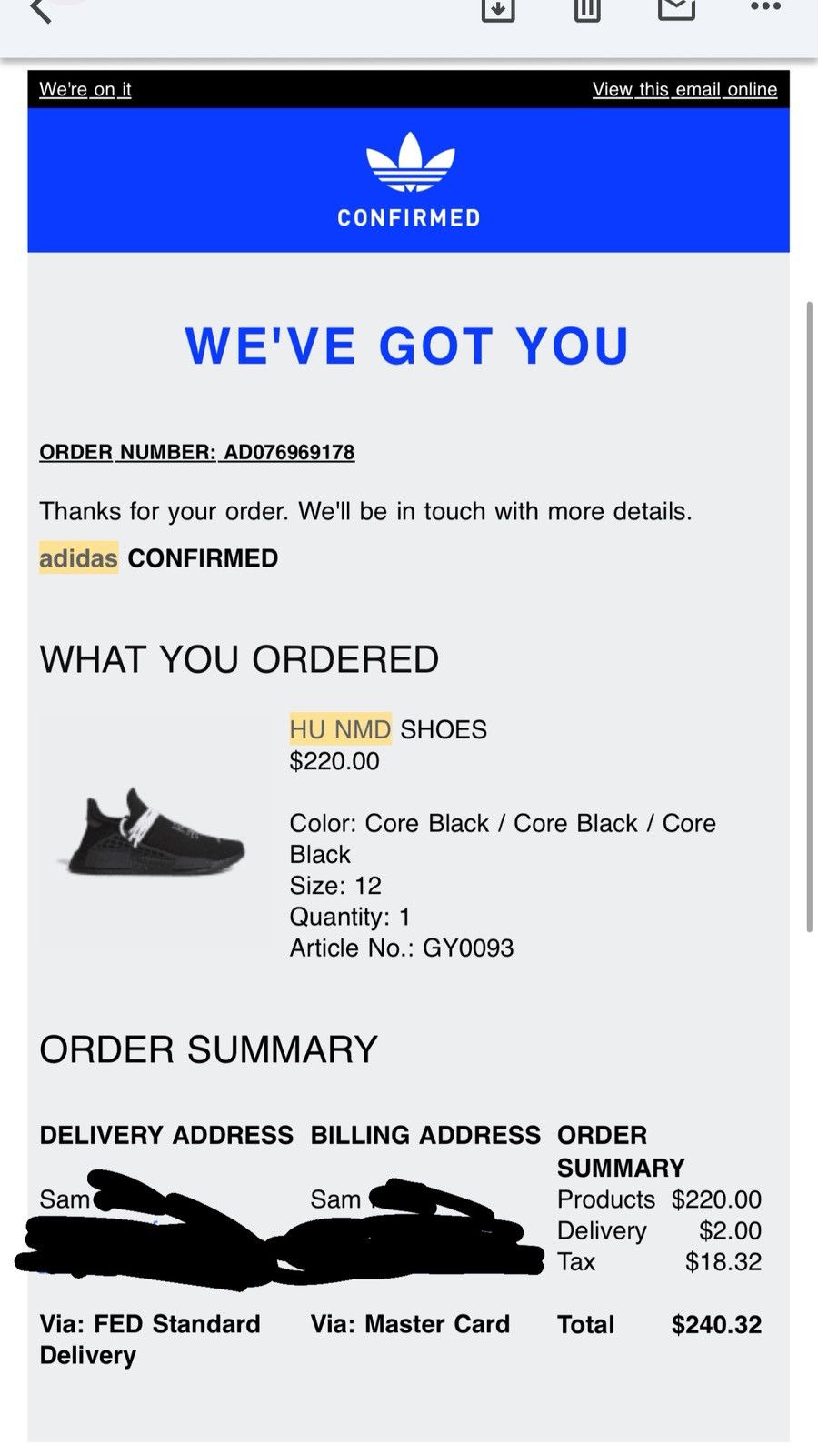 Humanrace Pharrell Williams Adidas humanrace hu nmd black Size US 12 / EU 45 - 7 Thumbnail