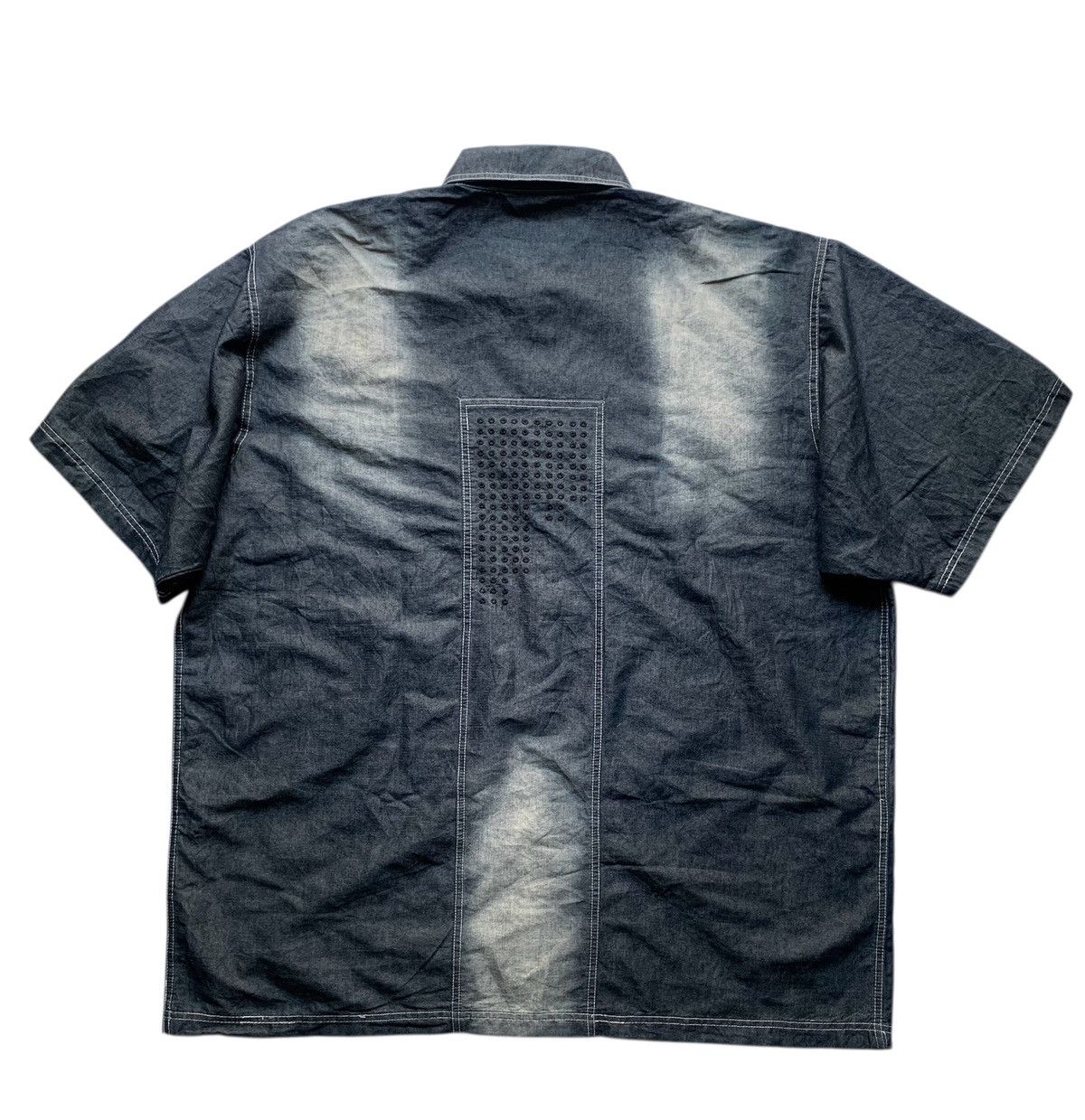 Akademiks Y2K Akademiks faded black wash and embroidery denim shirt Size US XXL / EU 58 / 5 - 4 Thumbnail