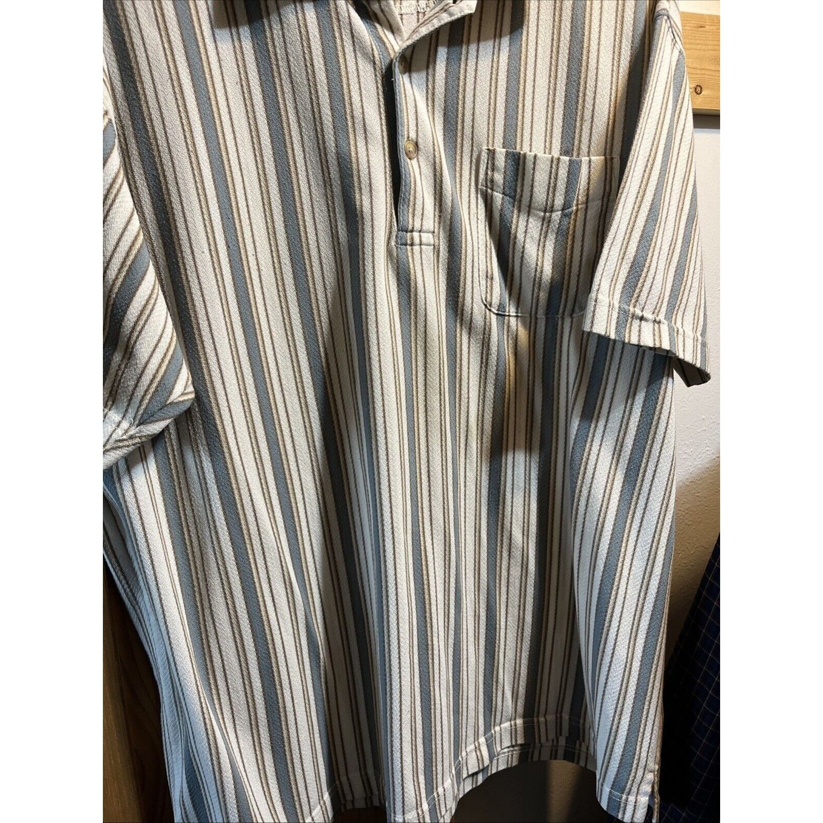 Van Heusen VTG Van Heusen Striped Polo Shirt Men’s Sz XL SS Blue White Size US XL / EU 56 / 4 - 7 Thumbnail