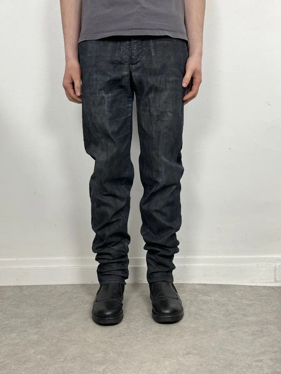 Dolce & Gabbana AW2006 Dolce & Gabbana Black Reworked Waxed Wenim Jeans Size US 32 / EU 48 - 2 Thumbnail