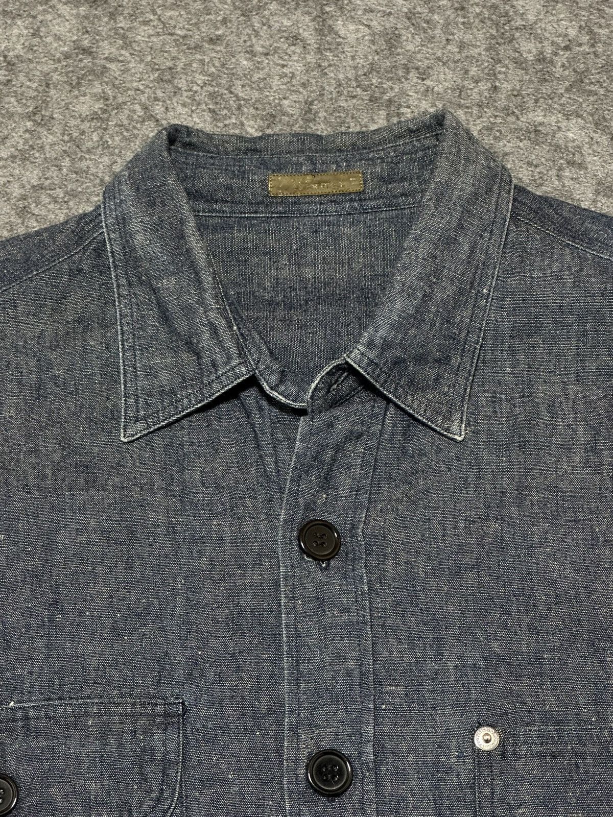 Y's for Men vintage YS Japanese denim work shirt in black. Size US XL / EU 56 / 4 - 12 Thumbnail