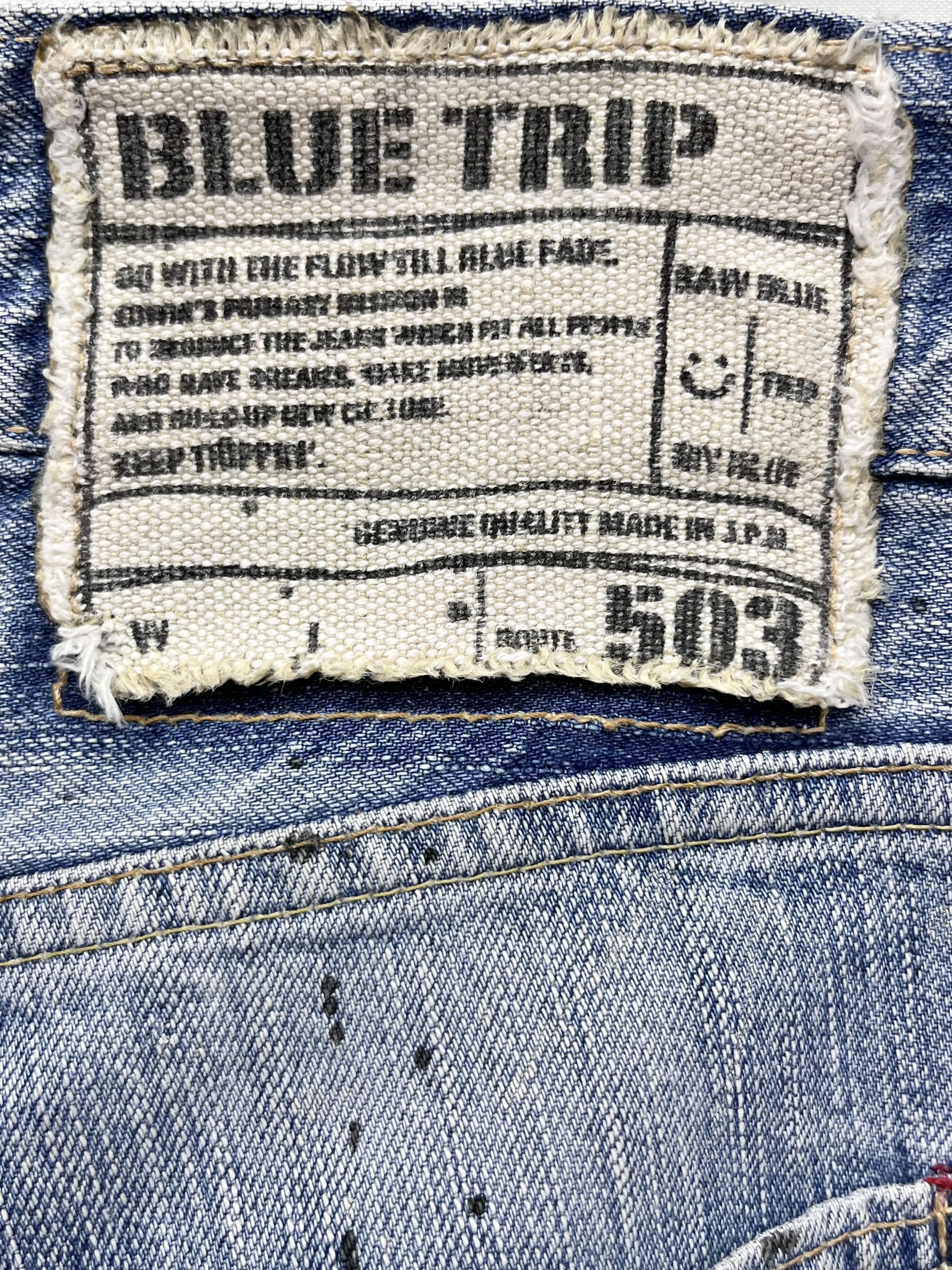 Edwin BLUE TRIP Grunge Flare Light Wash Blue Natural Ripped Denim Size US 34 / EU 50 - 10 Thumbnail