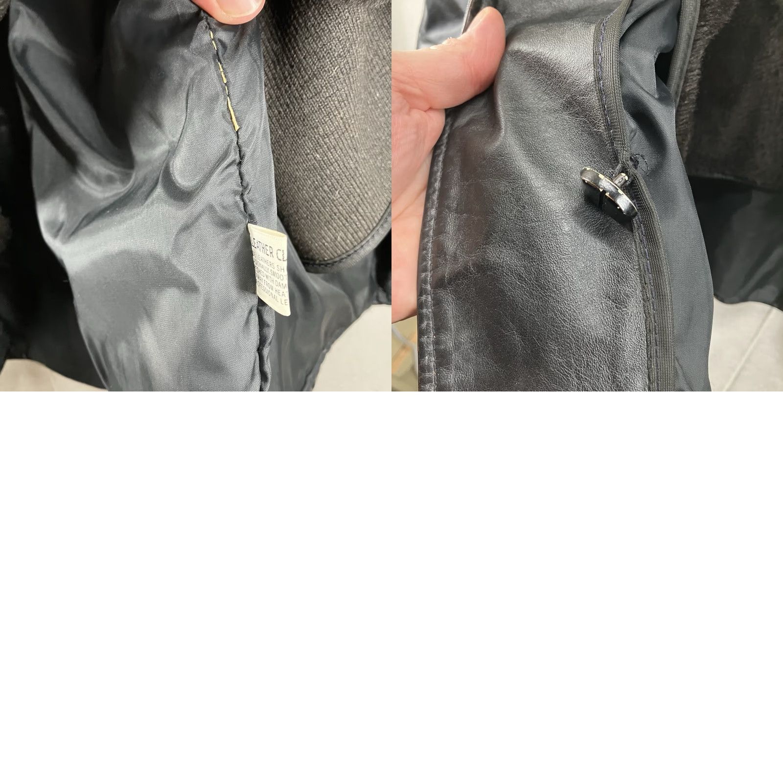 Vintage VINTAGE Montgomery Ward Leather Jacket Bomber Jacket Mens 40R Black Sherpa Lined Mid-Length Pockets Button-Down Collar Size US XXS / EU 40 - 11 Thumbnail
