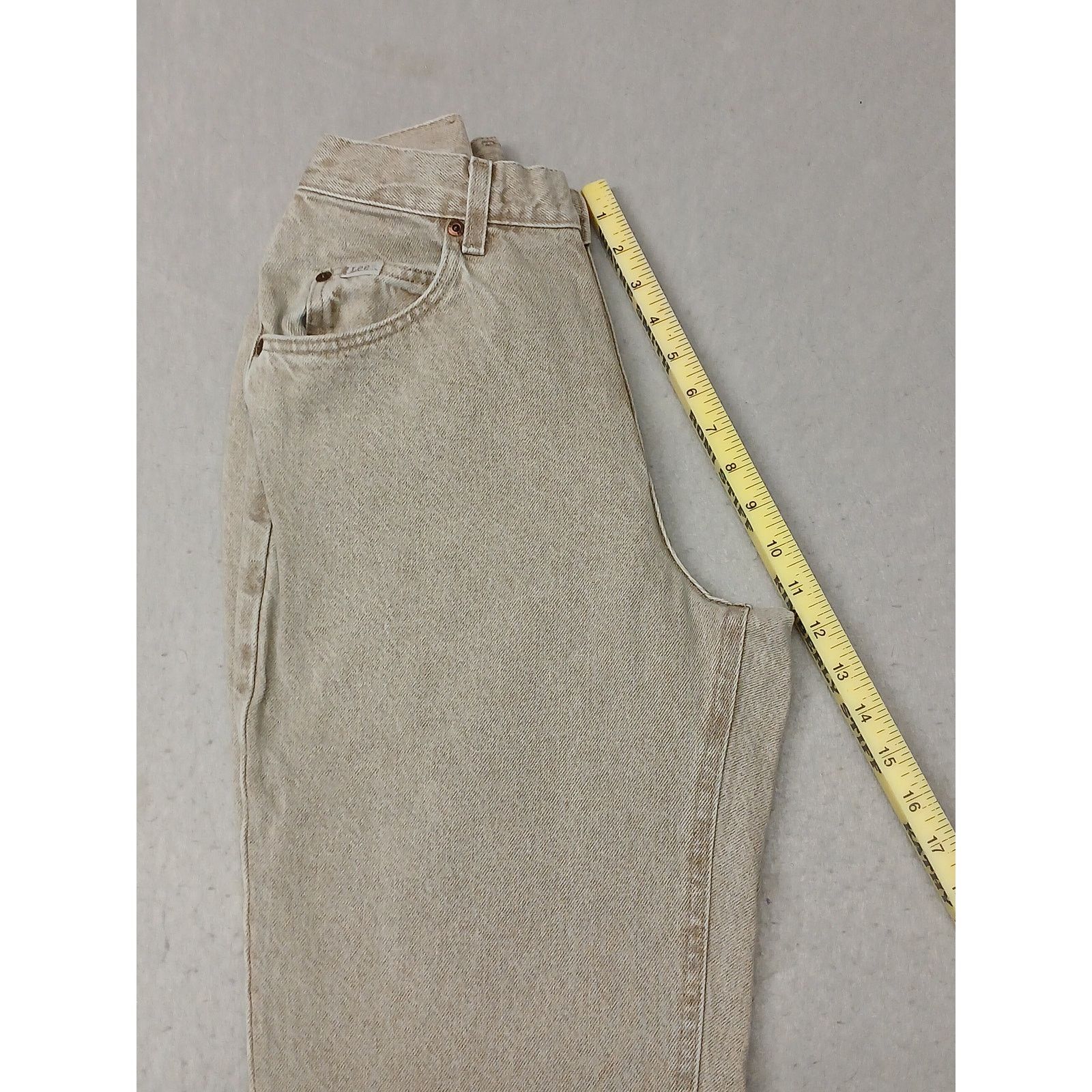 Lee Lee (8L) Vintage High Rise Straight Tan Denim Jeans Size 30" / US 8 / IT 44 - 2 Thumbnail