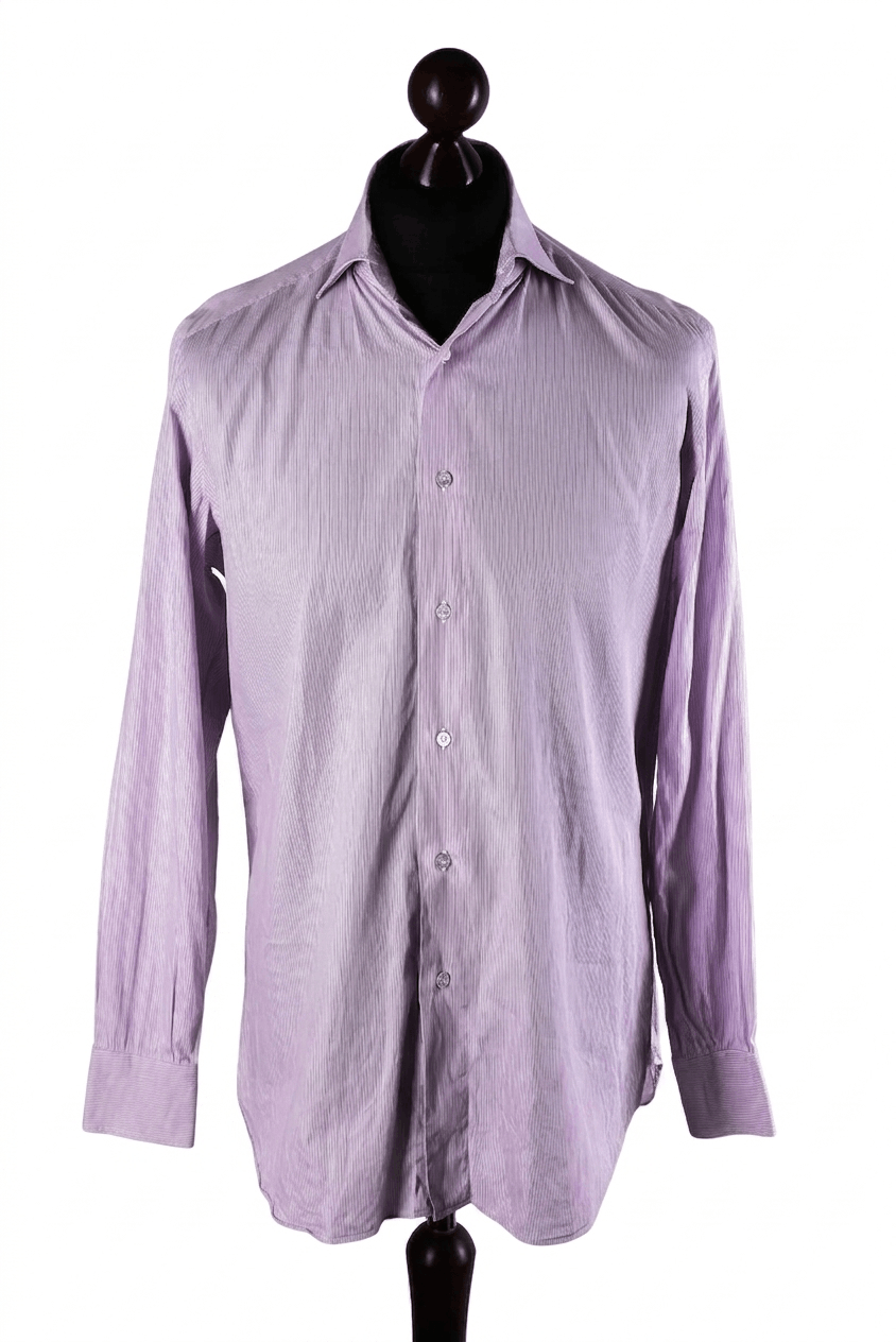 Brioni Brioni Striped Cotton Long Sleeve Button Up Shirt Size M Size US M / EU 48-50 / 2 - 1 Thumbnail