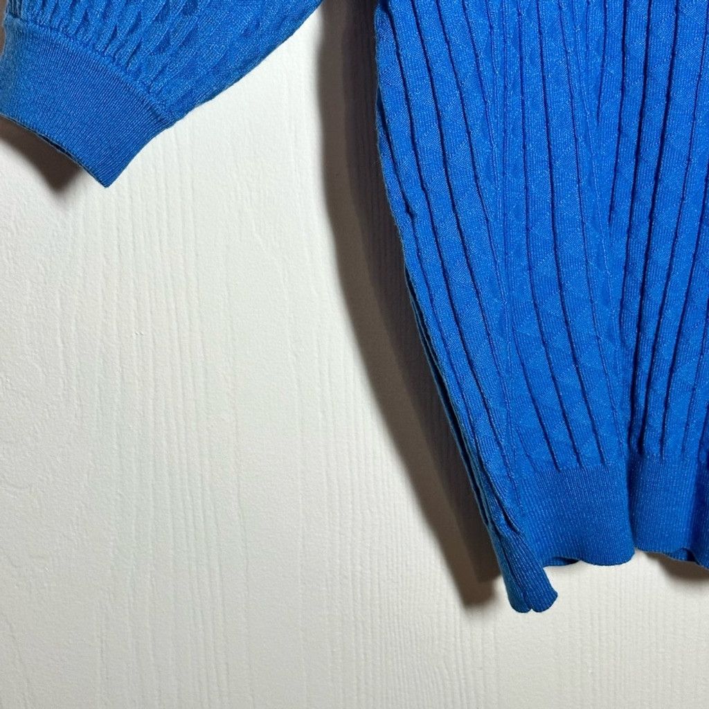 Other Marled by Reunited Clothing Co Royal Blue Cable Knit Sweater Size XS / US 0-2 / IT 36-38 - 6 Thumbnail
