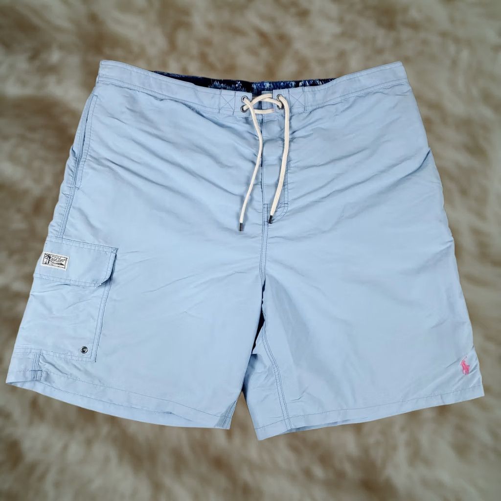 Polo Ralph Lauren Ralph Lauren Mens 2XLT Light Blue Pony Lace Tie Board Shorts Swim Trunks Size US 39 - 1 Thumbnail