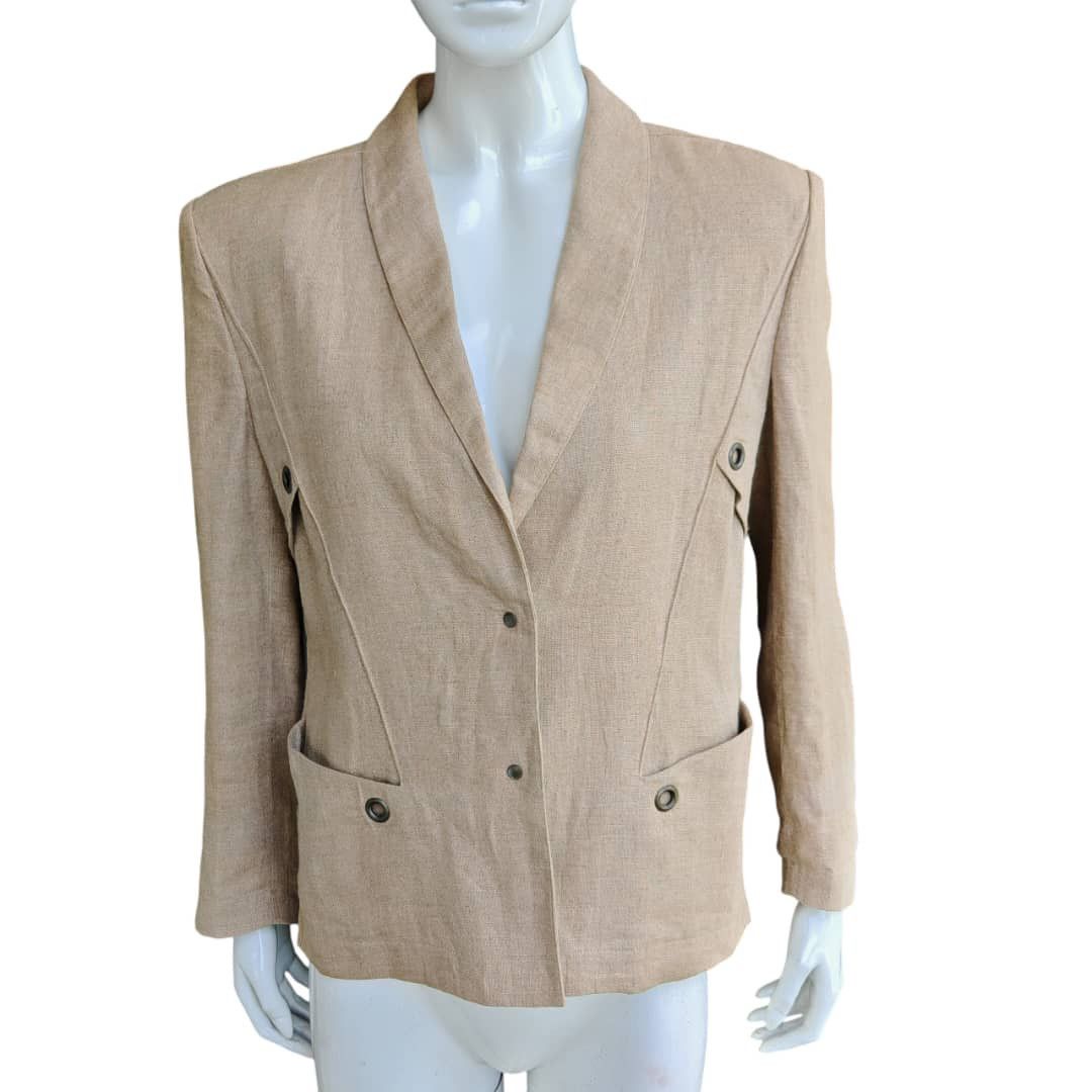 Thierry Mugler Thiery Mugler Hemp Linen Blazer Size M / US 6-8 / IT 42-44 - 1 Thumbnail