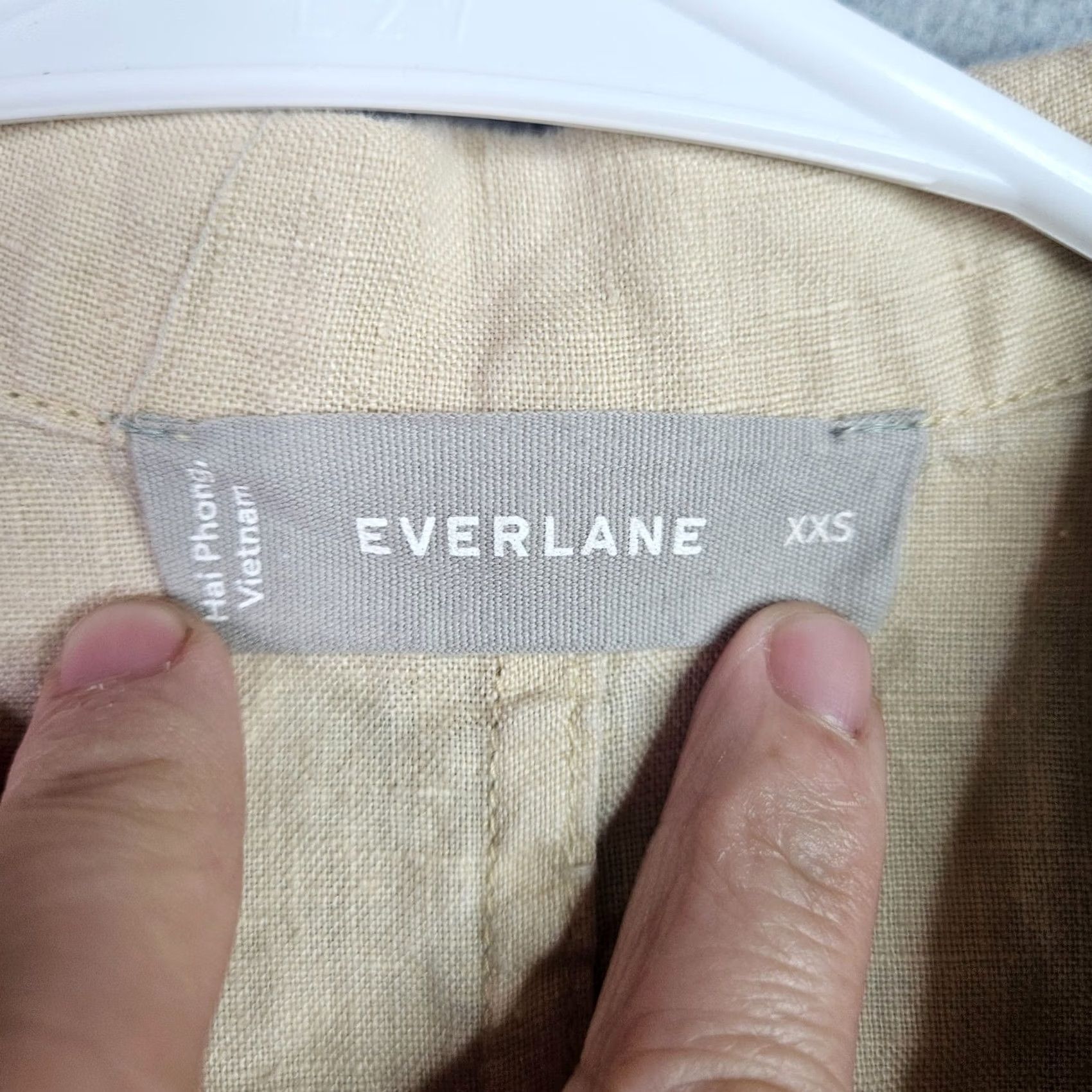 Everlane Everlane Linen Button Shirt Beige Short Sleeve XS Women Casual Shirt Size XS / US 0-2 / IT 36-38 - 5 Thumbnail