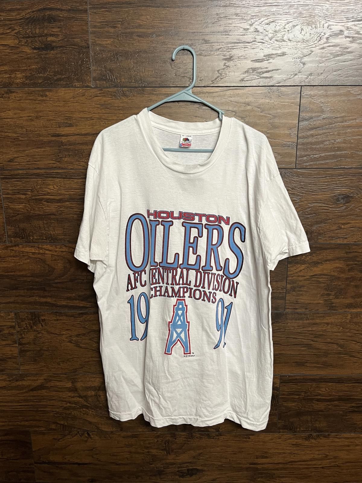Fruit Of The Loom Vintage NFL Houston Oilers T-shirt AFC Central Tee- XL Size US XL / EU 56 / 4 - 1 Thumbnail