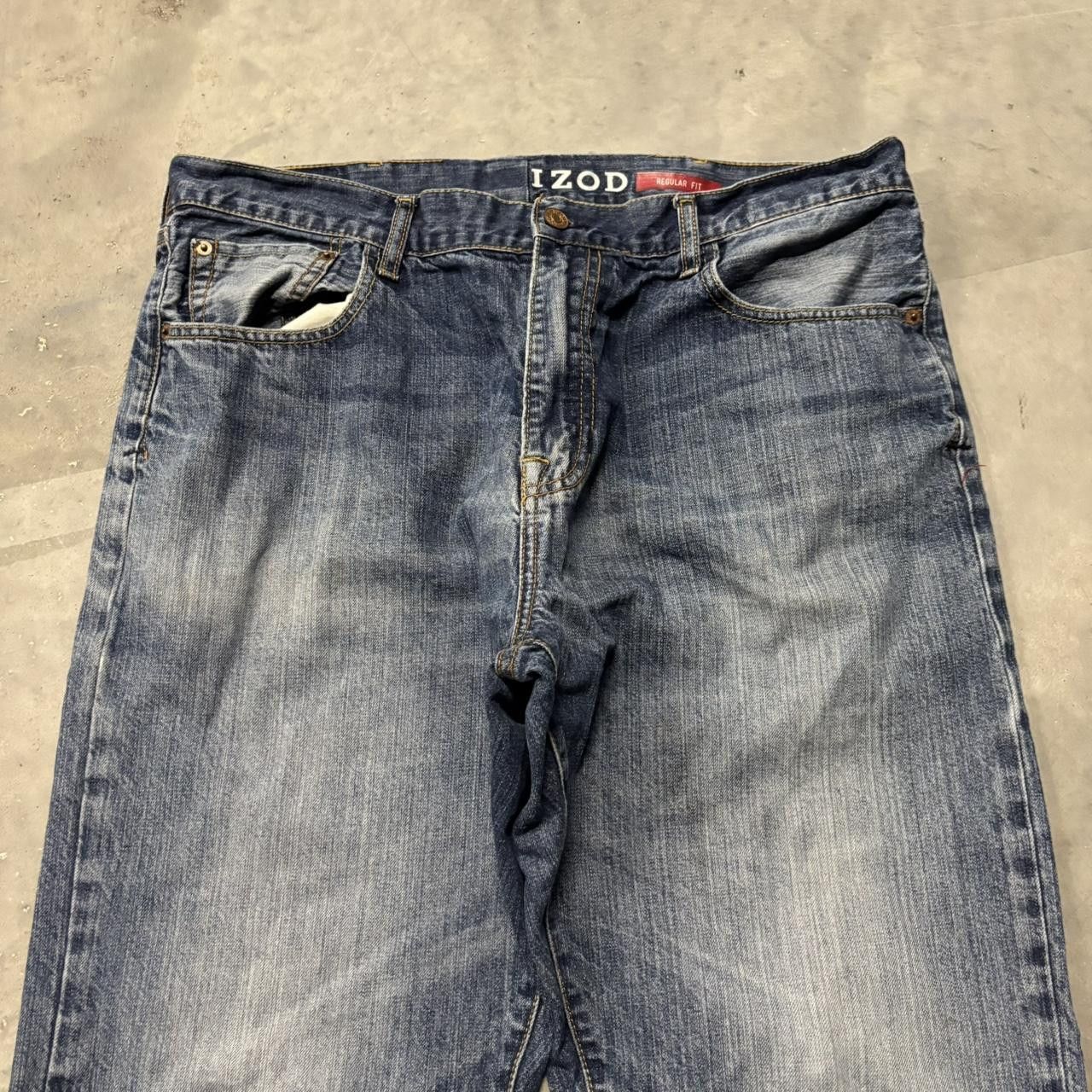Japanese Brand × Vintage Crazy Vintage Y2K/2000s Grunge Faded Dark Wash Denim Jeans! Size US 36 / EU 52 - 5 Thumbnail