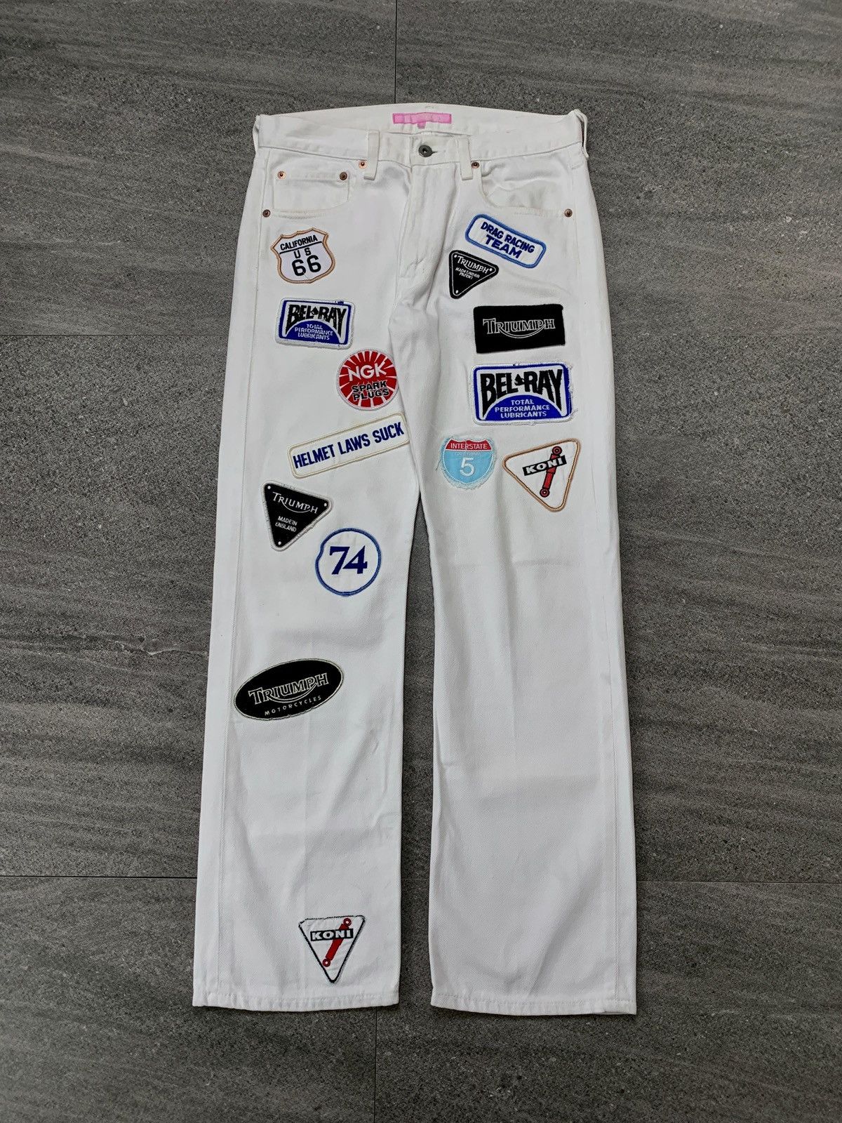 Junya Watanabe FREE TAX! 2002 Biker Patched Denim Jeans - 32” Size US 32 / EU 48 - 2 Thumbnail