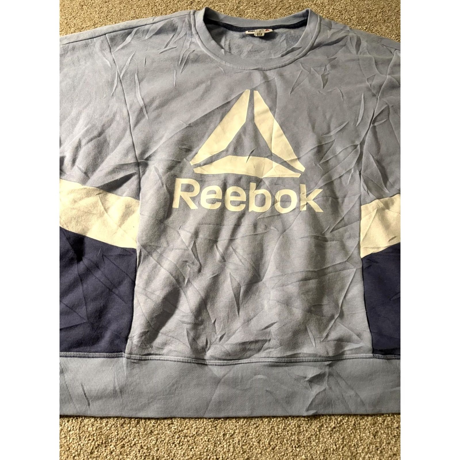 Reebok Reebok Sweatshirt Mens Large Blue Fleece Pullover Logo Crewneck Long Sleeve Graphic Print Size US L / EU 52-54 / 3 - 3 Thumbnail