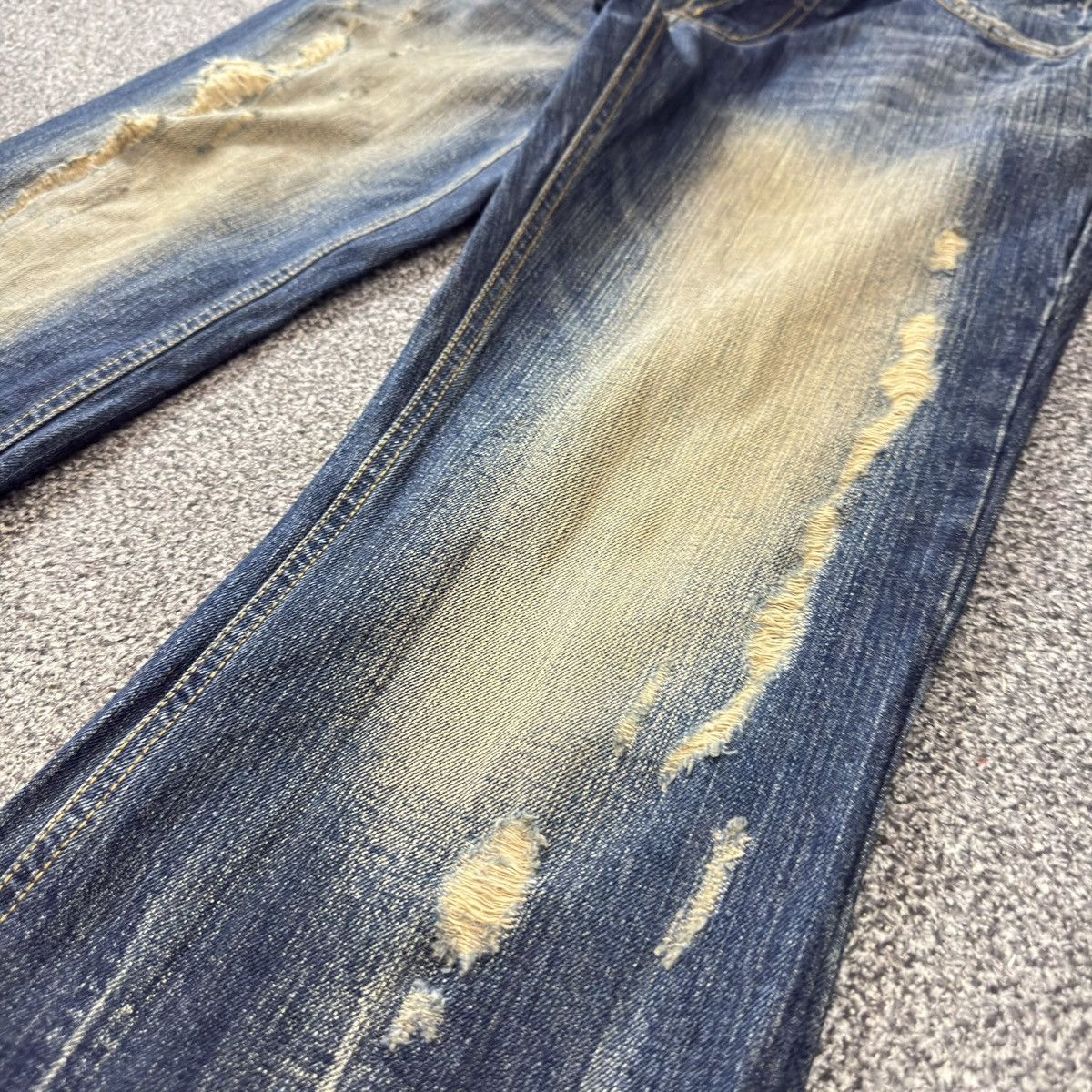 If Six Was Nine Insane ‼️ Flared Distressed Whisker Denim LGB Style Gennaro Size US 31 - 7 Thumbnail