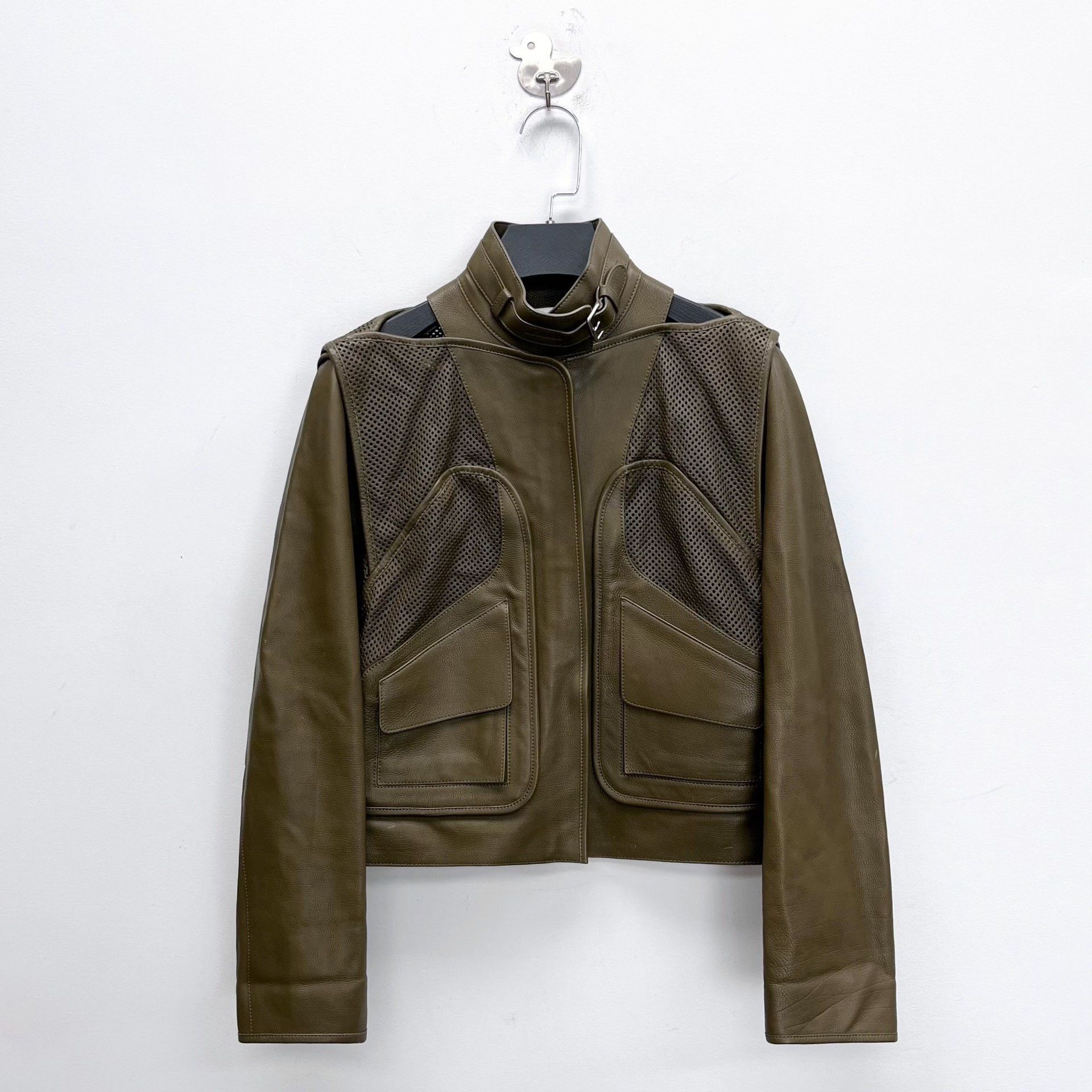 Hermes Hermes Runway Paneled Mesh Pocket Leather Jacket Size US M / EU 48-50 / 2 - 1 Thumbnail