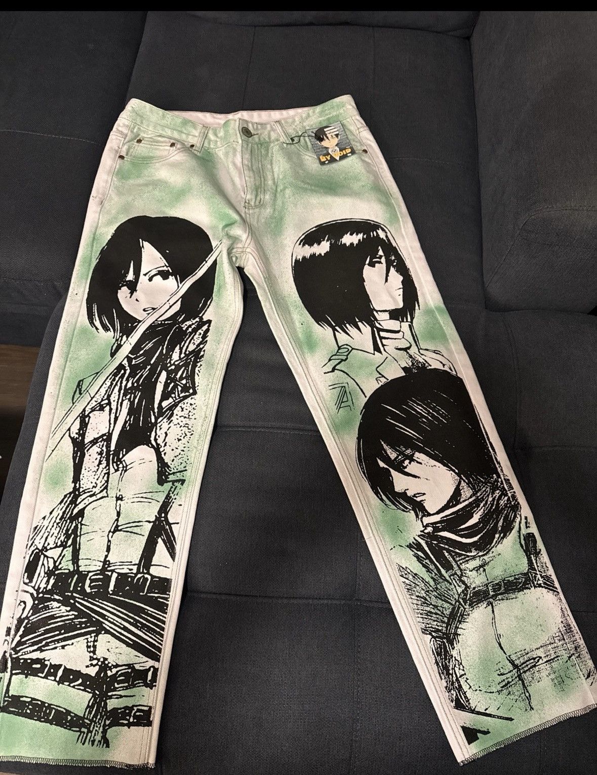 Custom 1of1 Attack on Titan Mikasa Jeans