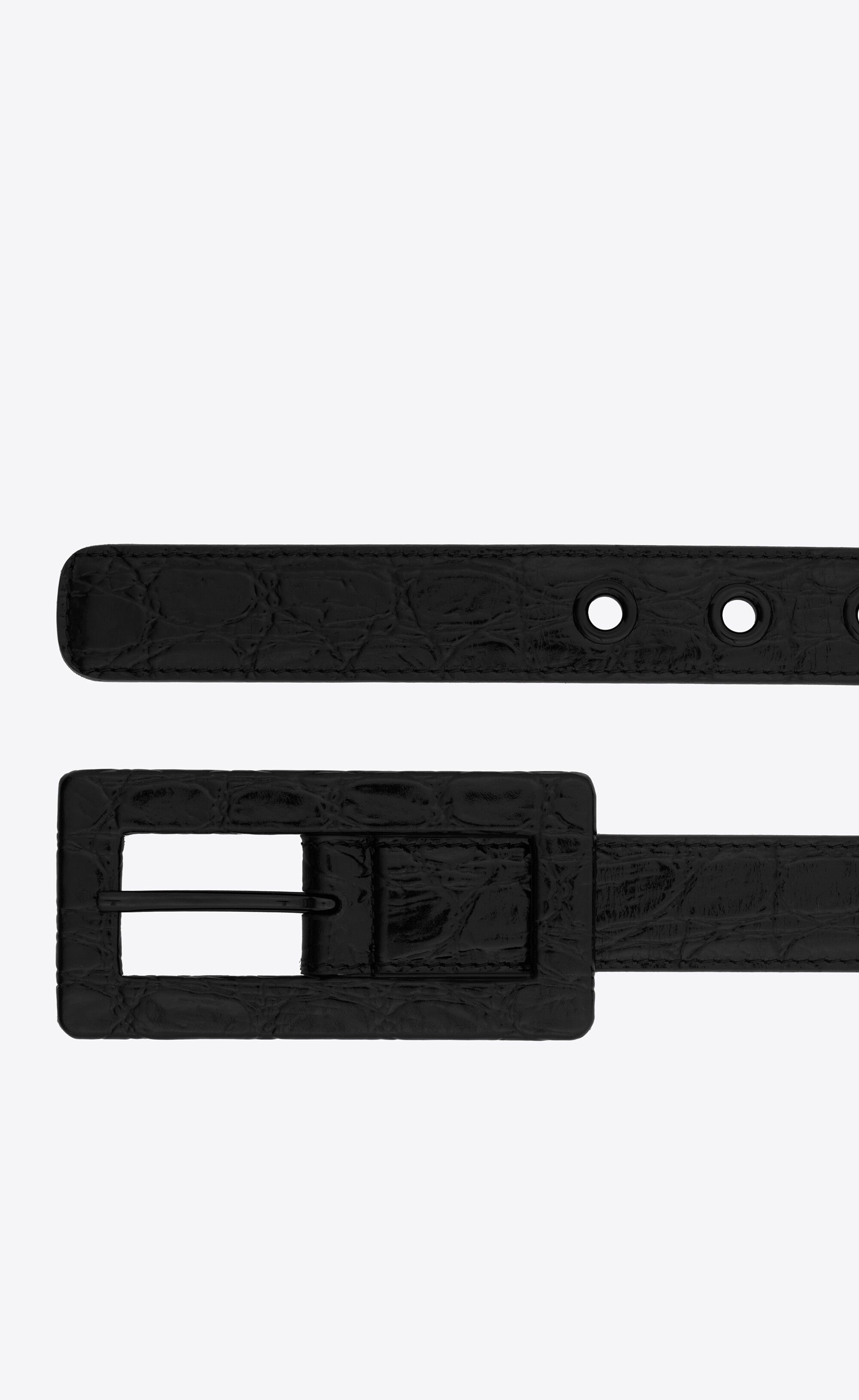 Saint Laurent Paris o1bcso1str1224 Size: 75 /Rectangular Buckle Belt in Black Size ONE SIZE - 2 Thumbnail