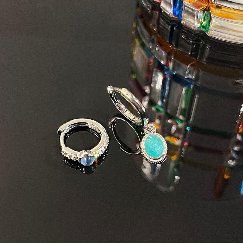 Jewelry × Sterling Silver Turquoise One pairs Punk Earrings Gothic Punk Chrome Jewelry Size ONE SIZE - 4 Thumbnail
