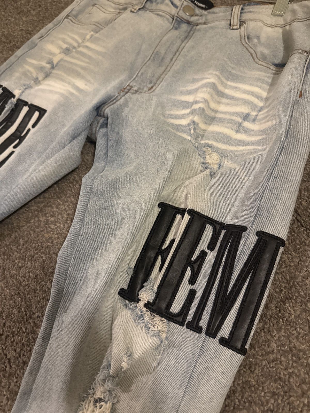 Homme + Femme La Homme Femme Varsity Patch Skinny Jeans Size US 34 / EU 50 - 2 Thumbnail