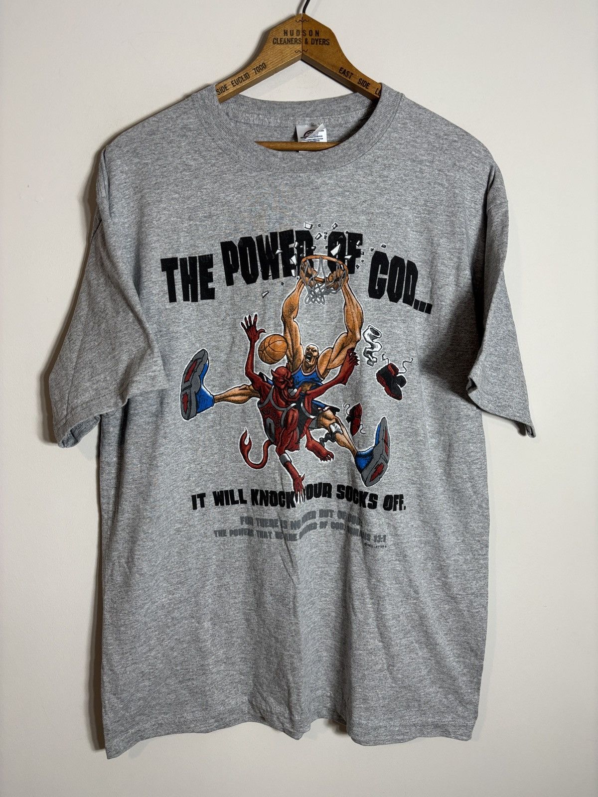 Vintage Vintage Power of God Jesus Shirt Basketball Religious Large Size US L / EU 52-54 / 3 - 1 Thumbnail