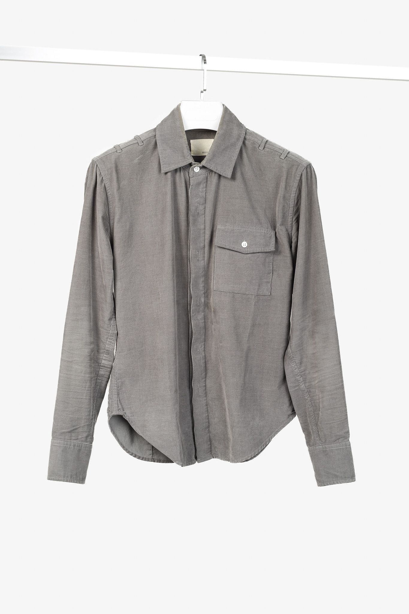 Band Of Outsiders Band of Outsiders Grey Corduroy Button-Up Shirt Size US S / EU 44-46 / 1 - 1 Thumbnail