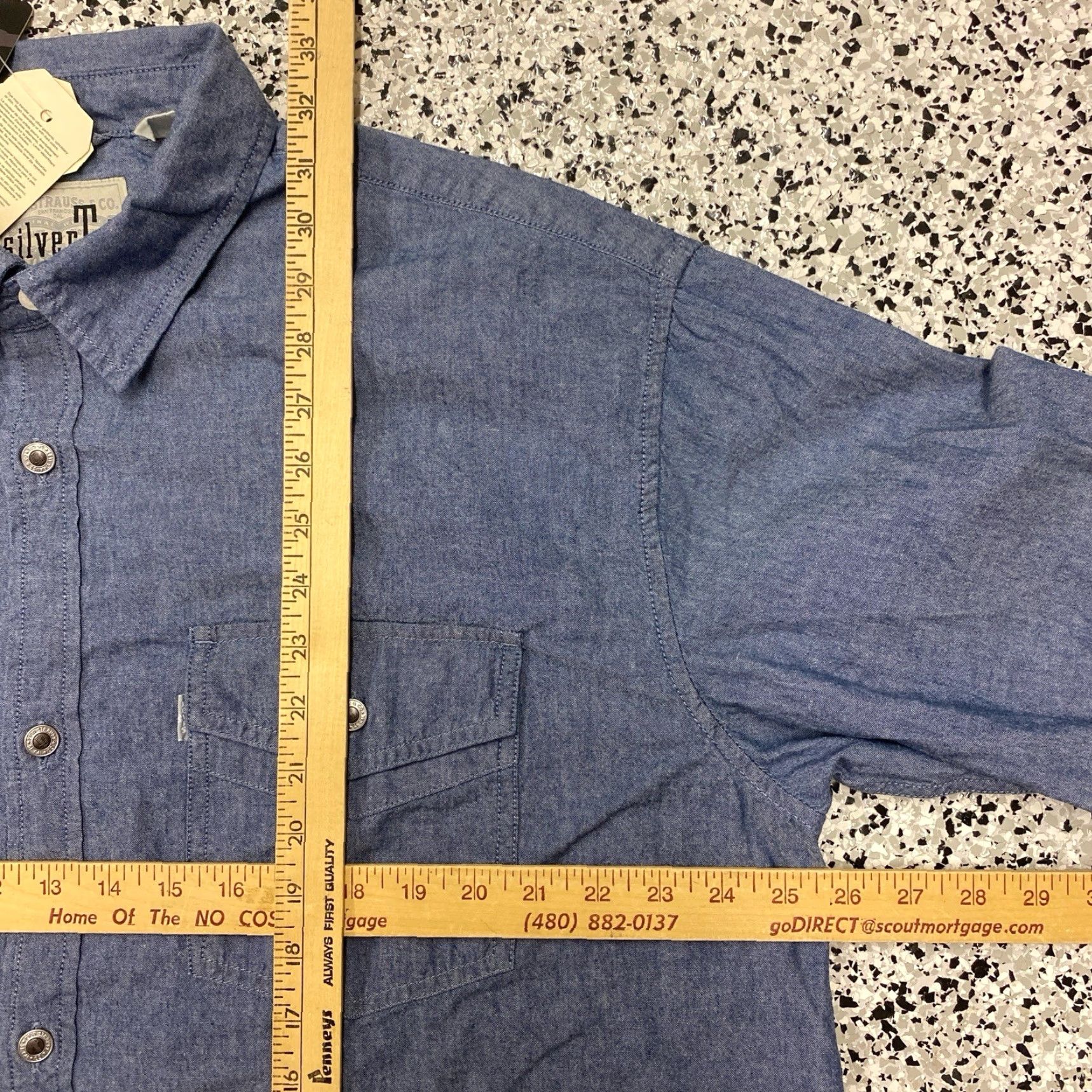 Levi's Levi's Silvertab Button Up Shirt Mens L Blue Western Cowboy Casual Denim Long Sleeve Button-Up Shirt Size US L / EU 52-54 / 3 - 3 Thumbnail