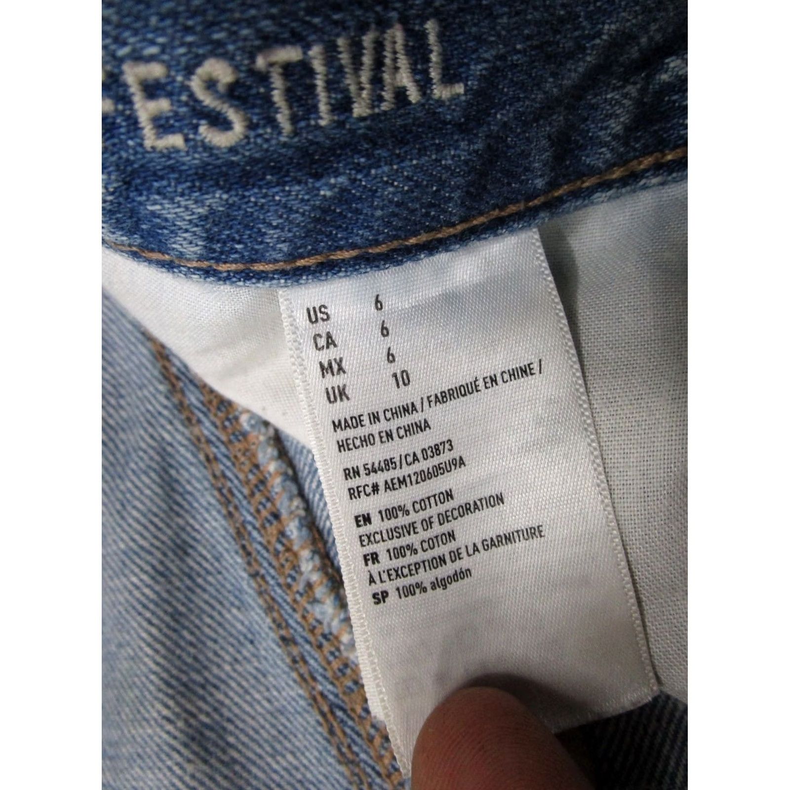 American Eagle Outfitters VTG Y2K American Eagle Hi Rise Festival Denim Shorts Womens 6 Blue 5-Pocket Design Casual Festival Style Shorts Mens? Womens Size 28" / US 6 / IT 42 - 3 Thumbnail