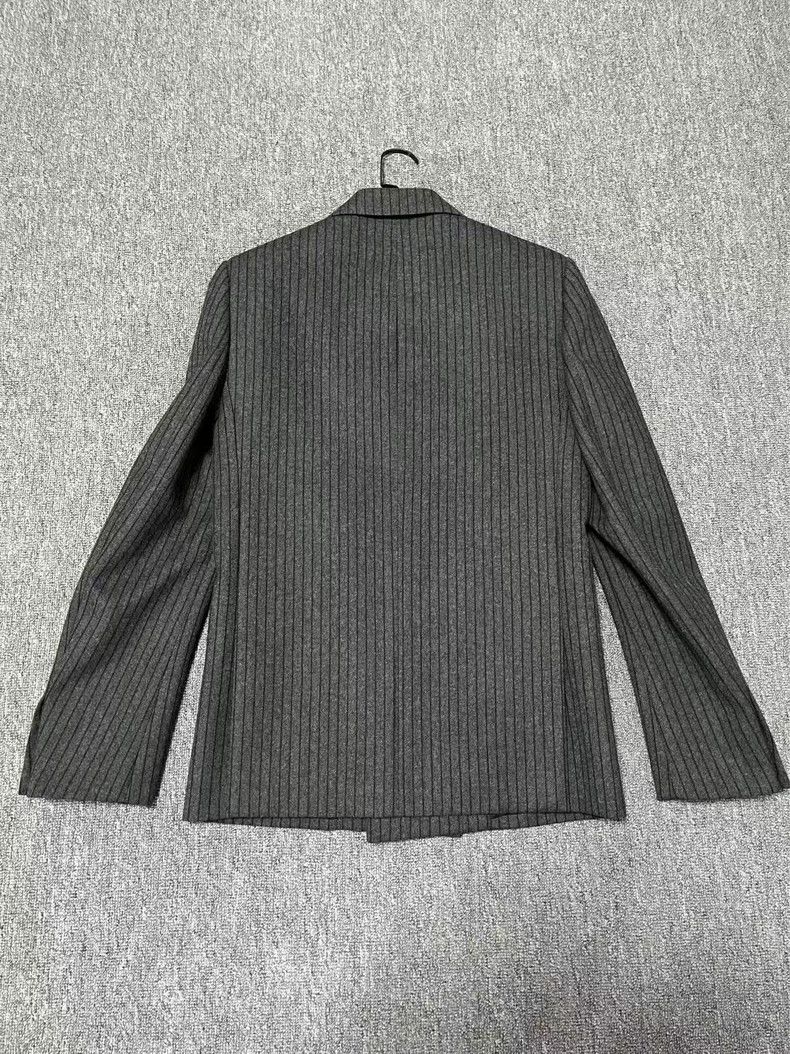Saint Laurent Paris Saint Laurent Paris Grey vertical striped wool blazer jacke Size US S / EU 44-46 / 1 - 3 Thumbnail