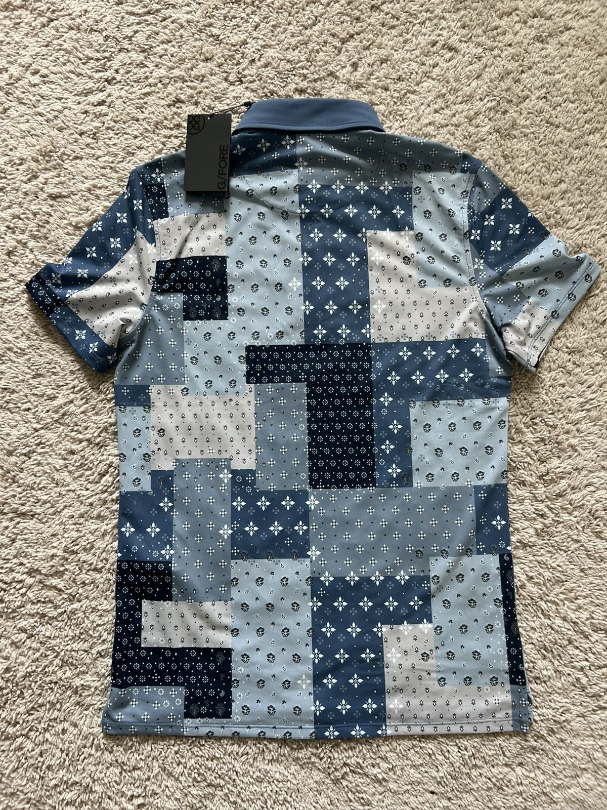 G/FORE G/Fore Boro Patch Tech Pique Golf Polo Floral Slate Size US S / EU 44-46 / 1 - 6 Thumbnail