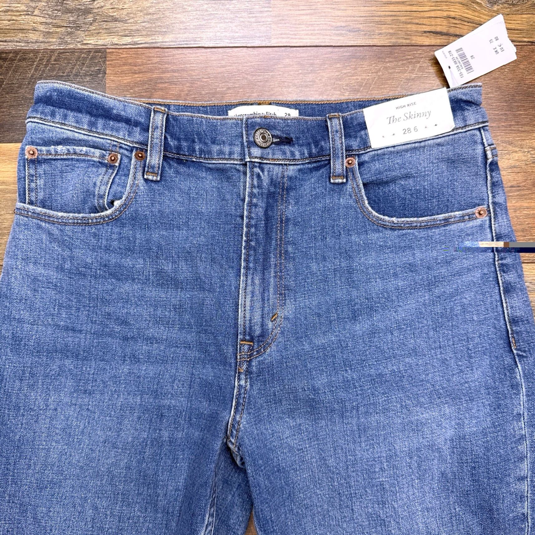 Abercrombie & Fitch Abercrombie & Fitch Jeans Womens 28 Skinny High Rise 5-Pocket Denim Blue Slim Stretch NWT 90s City Vintage No Size 28" / US 6 / IT 42 - 2 Thumbnail