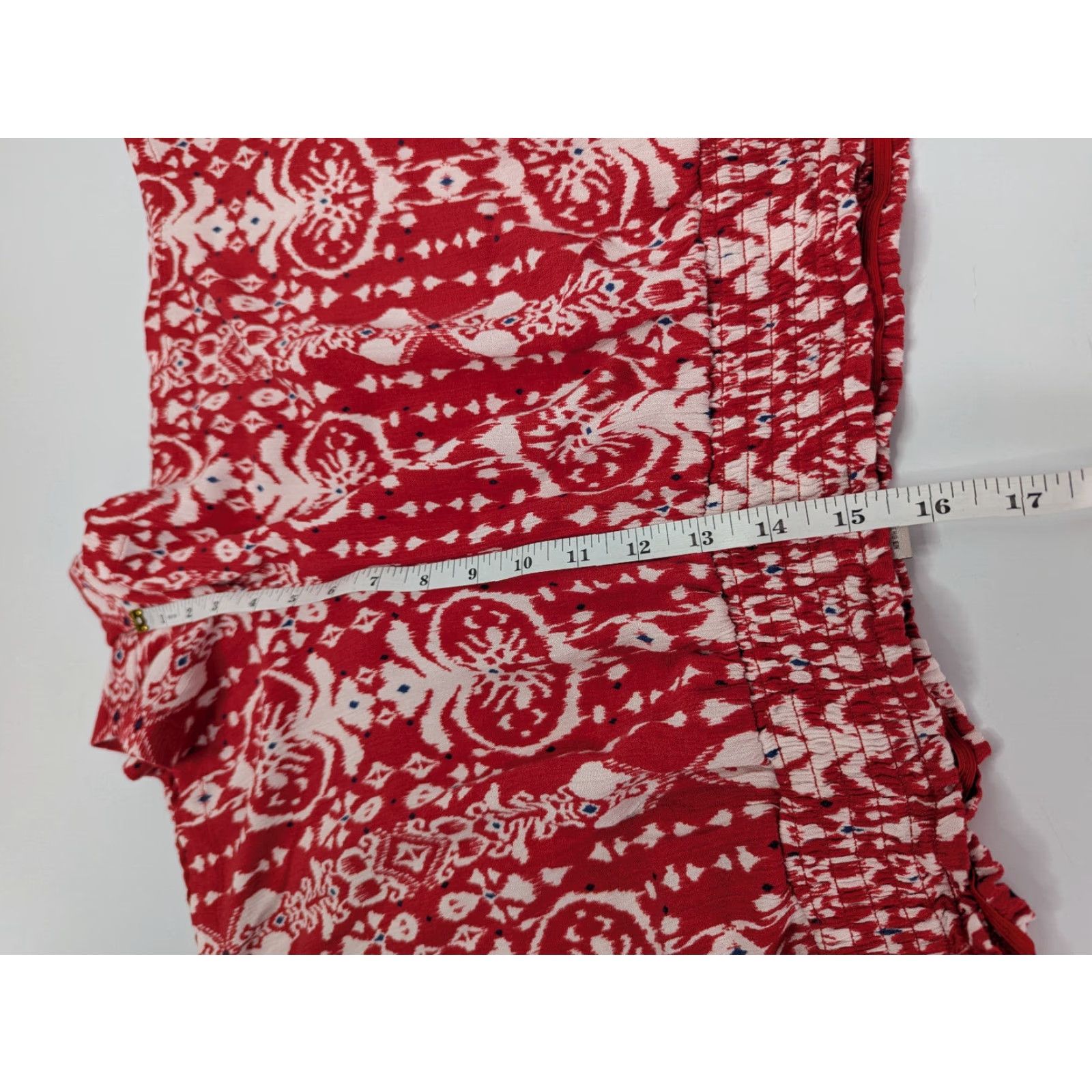 Vintage Knox Rose Shorts Women XL Red Geometric High Rise Lined Rayon Paperbag Casual Holiday Seasonal Spring Summer Fall Womens Size 40" / US 18 - 4 Thumbnail