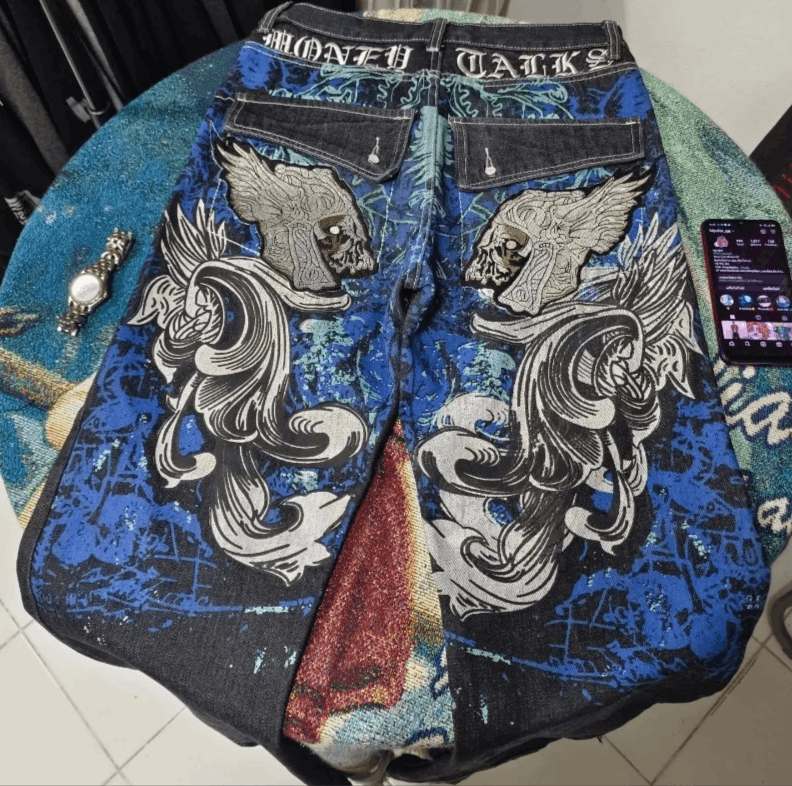Japanese Brand Oversized Print Baggy Jeans Size US 34 / EU 50 - 1 Thumbnail