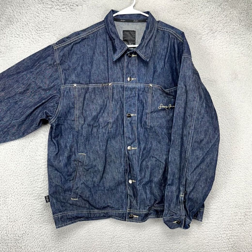 Sean John Sean John Denim Button Up Shirt Adult XL Blue Dark Wash Long Sleeve Pocket Mens Size US XL / EU 56 / 4 - 4 Thumbnail