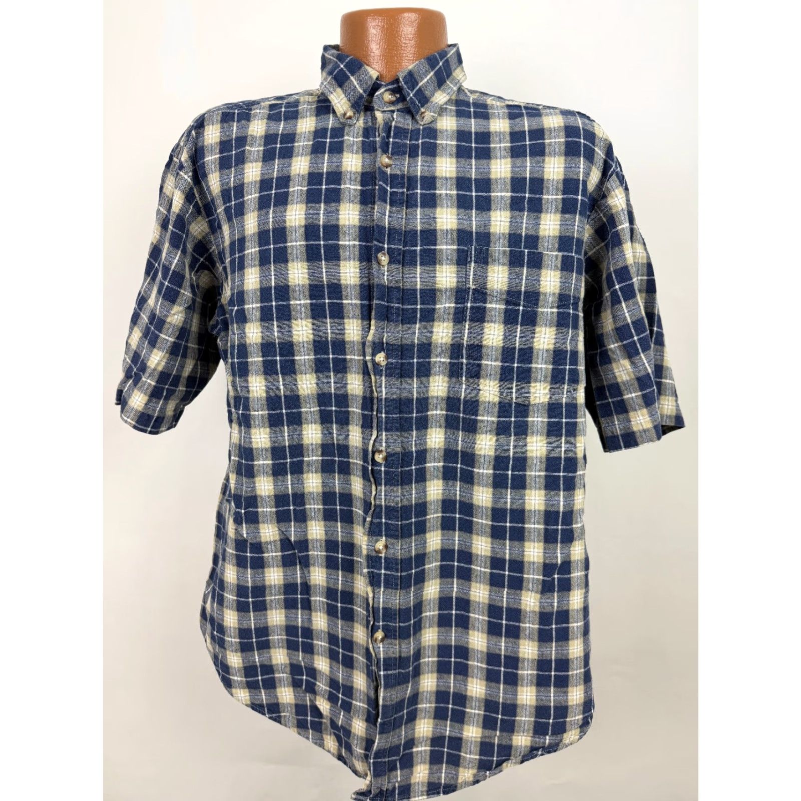 Vintage VINTAGE Northwest Territory 90s Plaid Button-Up Shirt Men Medium Blue Linen Blend Casual Grunge Size US M / EU 48-50 / 2 - 2 Thumbnail