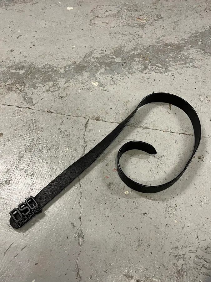 Designer × Dsquared2 × Vintage DSquared2 Black Leather Belt Size ONE SIZE - 3 Thumbnail