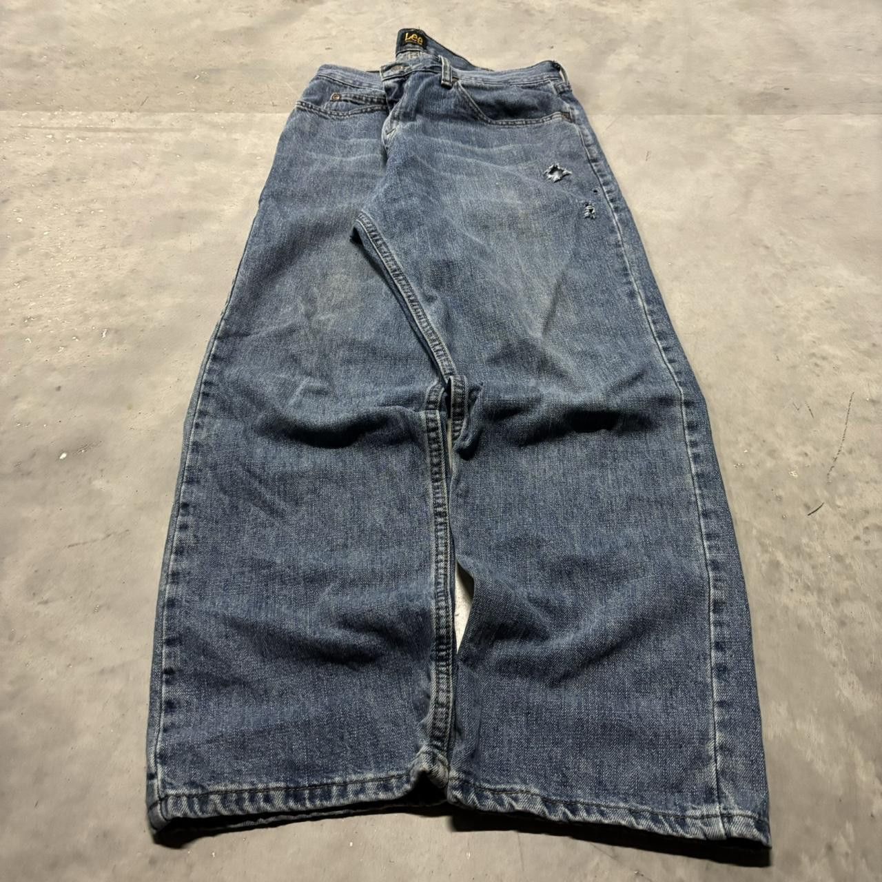 Japanese Brand × Vintage Crazy Vintage Y2K:2000s Grunge Medium Wash Denim Jeans! Size US 33 - 3 Thumbnail