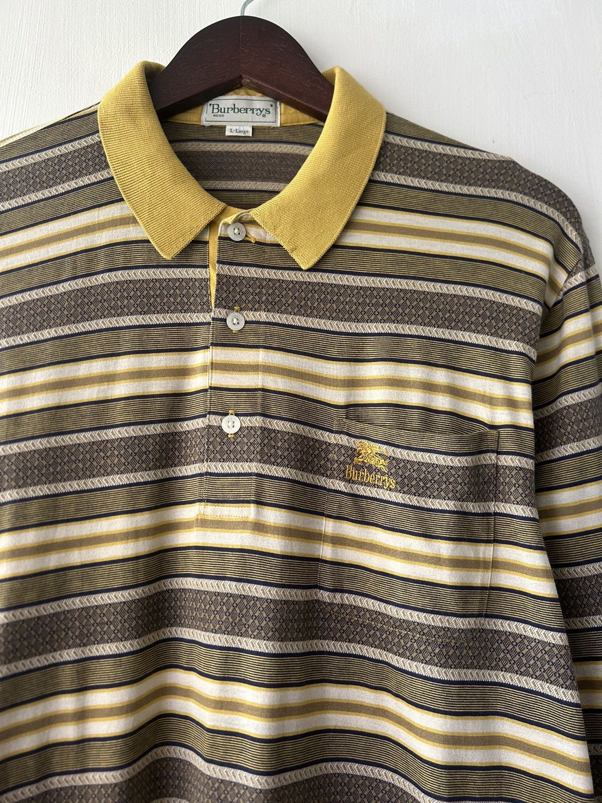 Burberry 1990s Burberrys Pocket Stripes Shirt Size US L / EU 52-54 / 3 - 1 Thumbnail