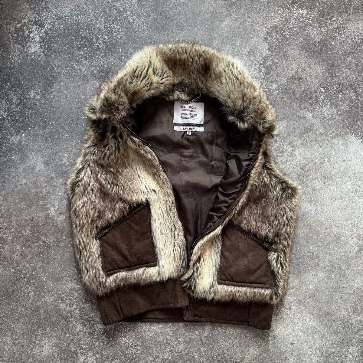Hysteric Glamour 2000’s Aesthetic Vintage Y2K Faux Fur Cropped Vest Jacket Size M / US 6-8 / IT 42-44 - 7 Thumbnail