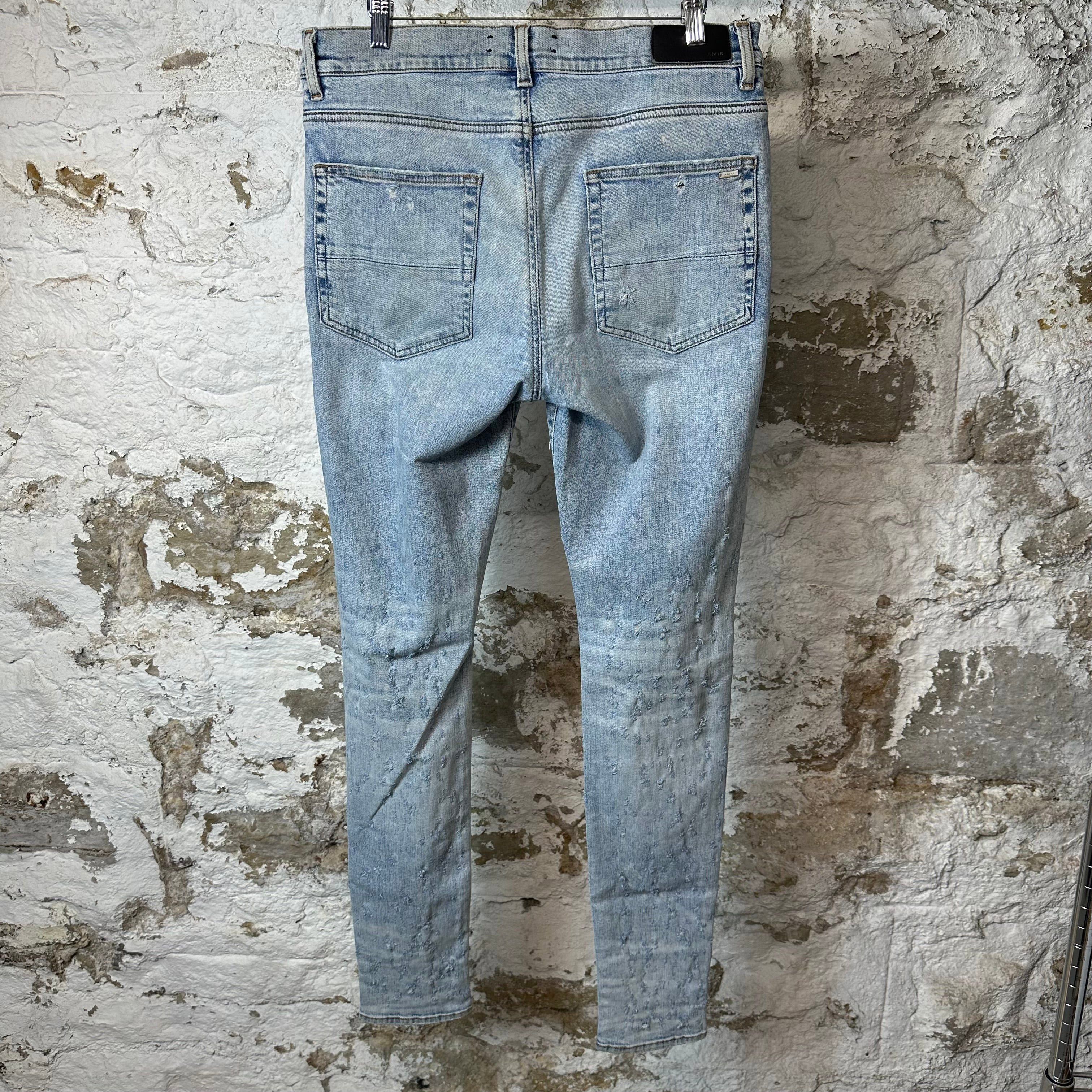 Amiri Amiri Knee Rip Washed Blue Shotgun Denim Jeans Sz 34 Size US 34 / EU 50 - 2 Thumbnail