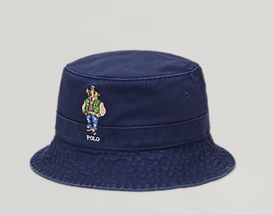 Polo Ralph Lauren Polo Bear Twill Bucket Hat Navy size S/M Size ONE SIZE - 1 Thumbnail