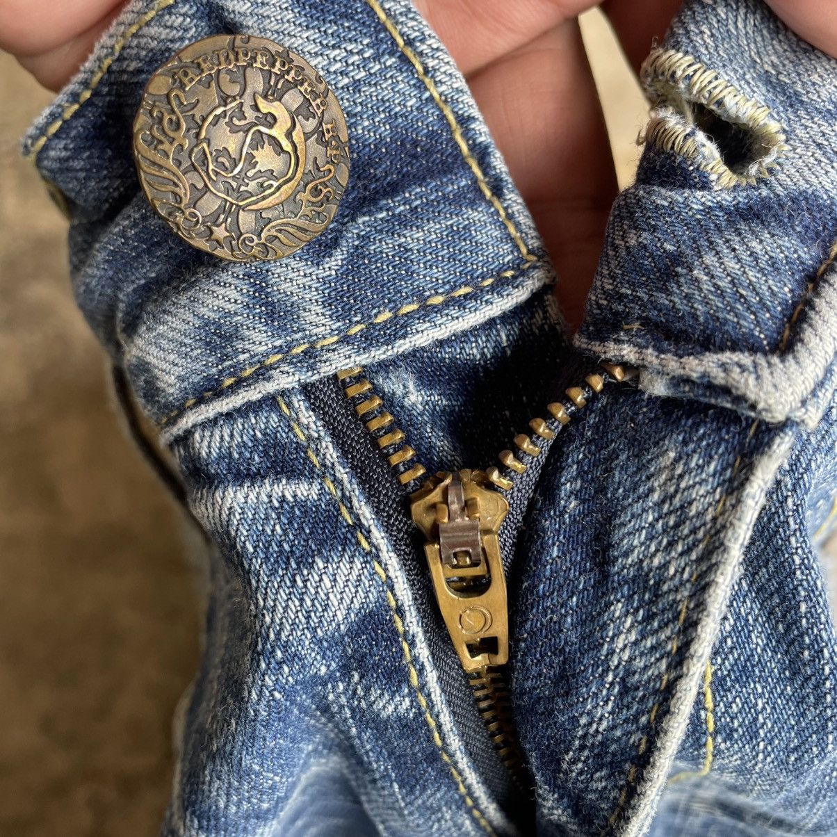 Japanese Brand 🔥🇯🇵Vintage Red Pepper Stoned Washed Distress Denim Jeans Size US 34 / EU 50 - 11 Thumbnail